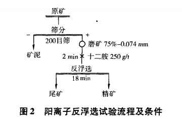 陰離子反浮選試驗(yàn)流程及條件